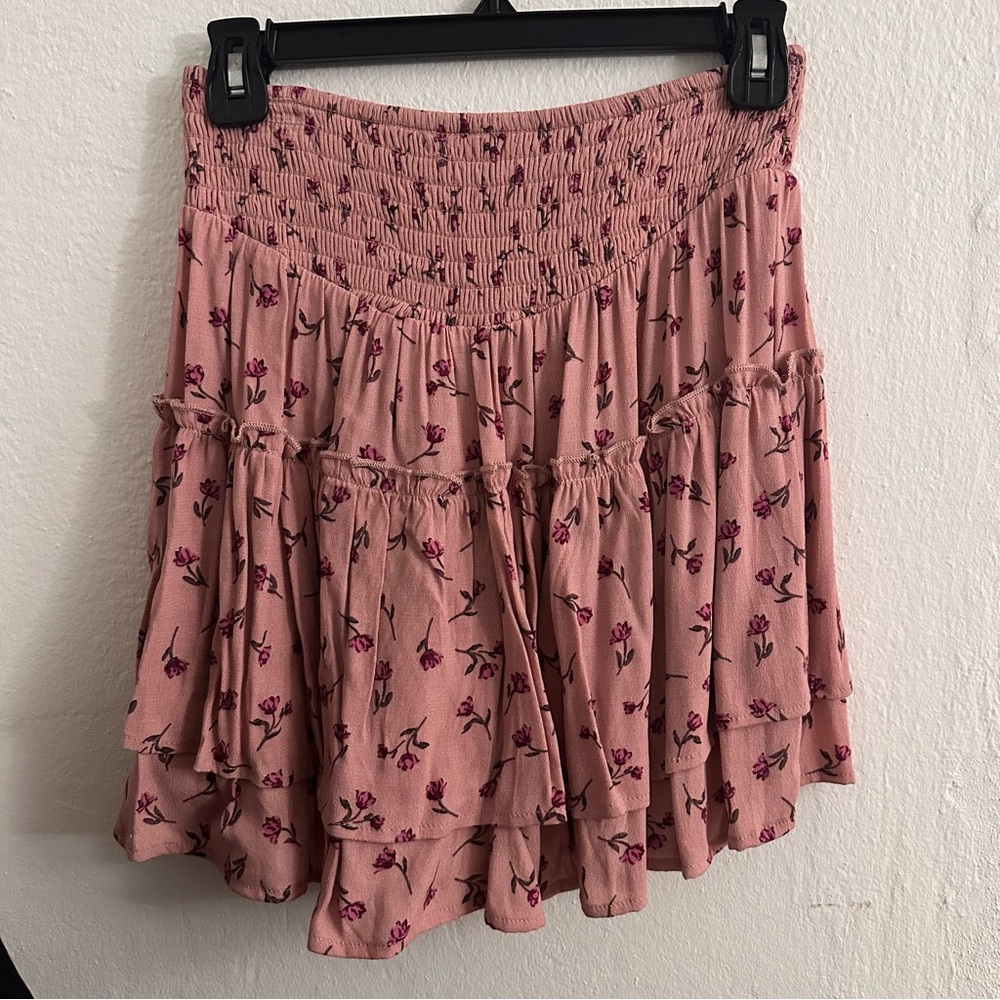 Floral Mauve Mini Skirt